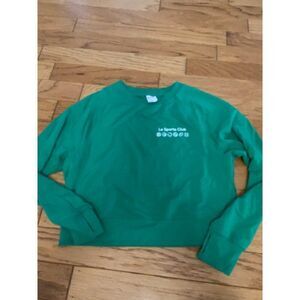 NWOT All In Motion women's XS Green La Sports Club cropped crew neck Sweatshirt